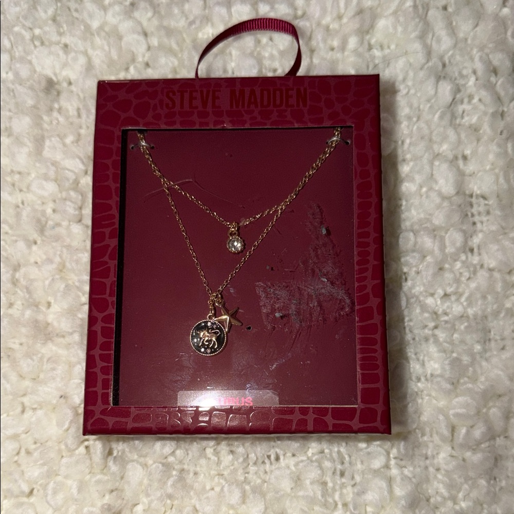 Steve Madden Gold Double Pendant Necklace